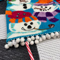 ☃Vintage Blue/Multicolor Embellished Snowman Novelty Sweater (S)