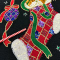 Vintage B.P. Design Knit Sequin/Fuzzy Cat Christmas Sweater (~XL+)