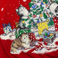 Vintage Christmas Tree Kittens Collared Holiday Crewneck🐱 (M)