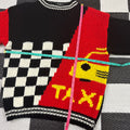 Vintage 80s Taxi Cab Knit Sweater🚦🚖 (S/M) *see flaw