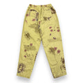 Vintage 90s Yellow Green Leafy Floral Pants (PM; 25"-32" elastic waist)