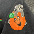 Vintage Puffy Glitter Painted Halloween Teddy Bear Crewneck (S)