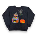 Vintage Glitter Painted Trick-Or-Treating/Costumed Teddy Bear Halloween Crewneck (S/~M)