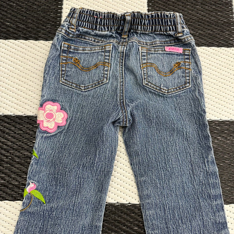 Y2K Zana Di Floral Embroidered Jeans (~4T)