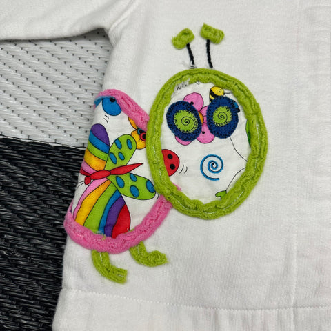 Vintage Upcycled Applique Caterpillar Cardigan (4T)