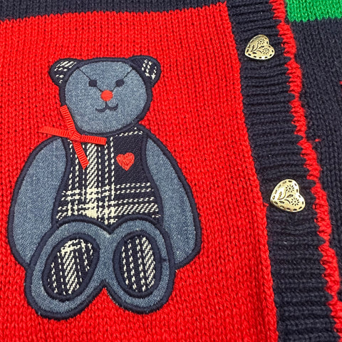 Vintage Deadstock Teddy Bear/Spring Knit Cardigan (4T)