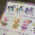 Vintage Ponies/Puppies/Teddies Pastel Tapestry Blanket