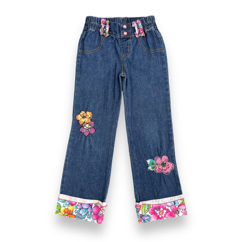 Vintage Upcycled/Beaded Denim Jeans (~4/5T)