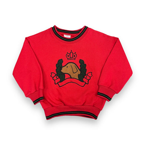 Vintage Red Embroidered Royal Dog Crewneck (~4-5T)