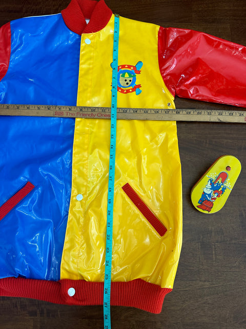 Vintage 90s *Deadstock* Primary Color Teddy Bear Rain Jacket (Kids 8)