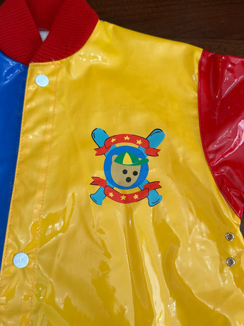 Vintage 90s *Deadstock* Primary Color Teddy Bear Rain Jacket (Kids 8)