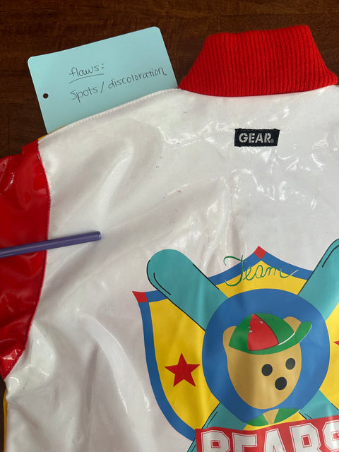 Vintage 90s *Deadstock* Primary Color Teddy Bear Rain Jacket (Kids 8)