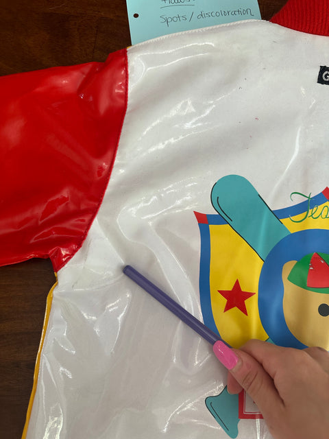 Vintage 90s *Deadstock* Primary Color Teddy Bear Rain Jacket (Kids 8)