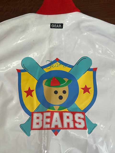 Vintage 90s *Deadstock* Primary Color Teddy Bear Rain Jacket (Kids 8)
