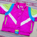 Vintage Neon Colorblock Windbreaker Jacket (S/M)