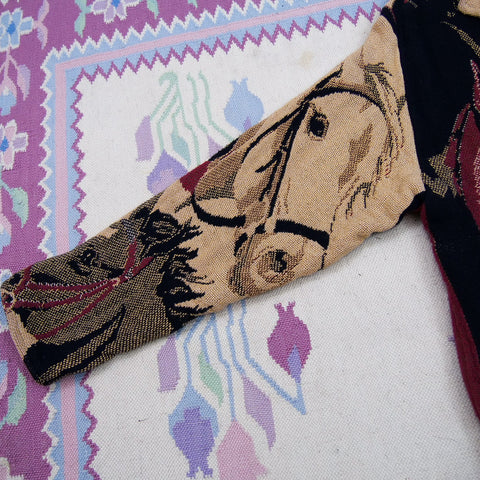 Vintage Sugar Street Weavers Tapestry Horse Jacket (M/L, "One Size")