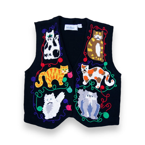 Vintage Cat Knit Sweater Vest (M/L)