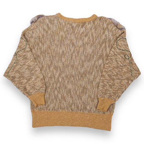 Vintage 80s Fur Embellished Novelty Sweater (M/L)