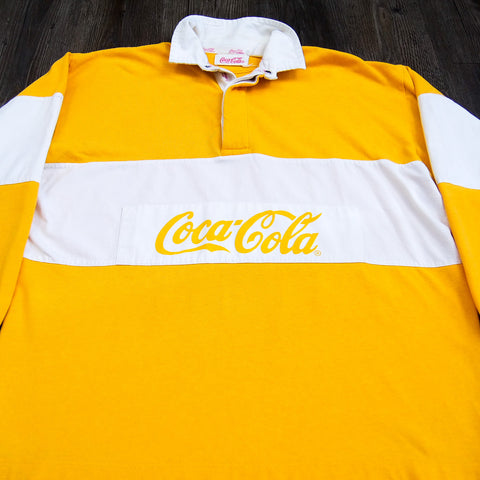 Vintage Coca Cola Yellow Pullover Shirt (M)