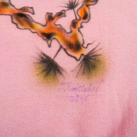 Vintage 80's Spray-Painted Parrots Sweatshirt Vest (M)