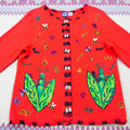 Vintage Funky Grasshopper/Bee Cardigan Shirt (S)