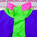 Vintage 80's Hot Music Neon Colorblock Pullover Fleece-lined Jacket (M)