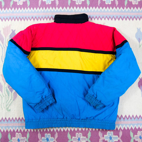Vintage 80's Members Only Primary Colorblock Puffer Jacket (M/L)