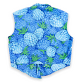 Vintage 60's Blue Pineapple Cropped Button-Up (S)