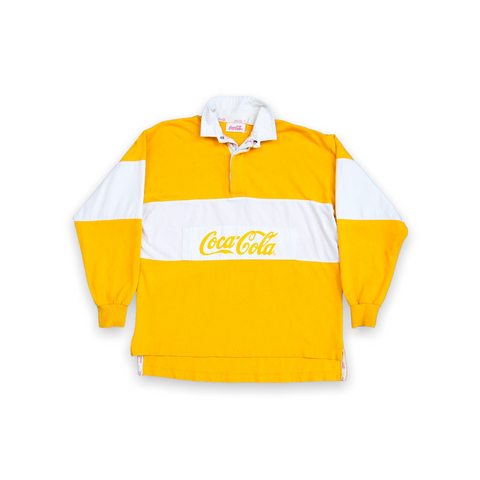 Vintage Coca Cola Yellow Pullover Shirt (M)